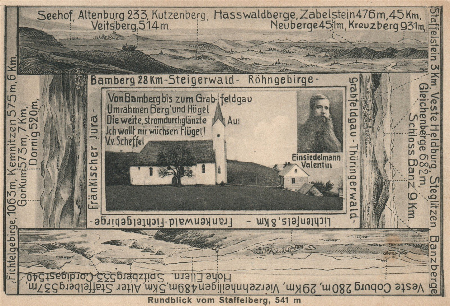 GERMANY BAVARIA Lower and Upper Franconia ANTIQUE POSTCARD