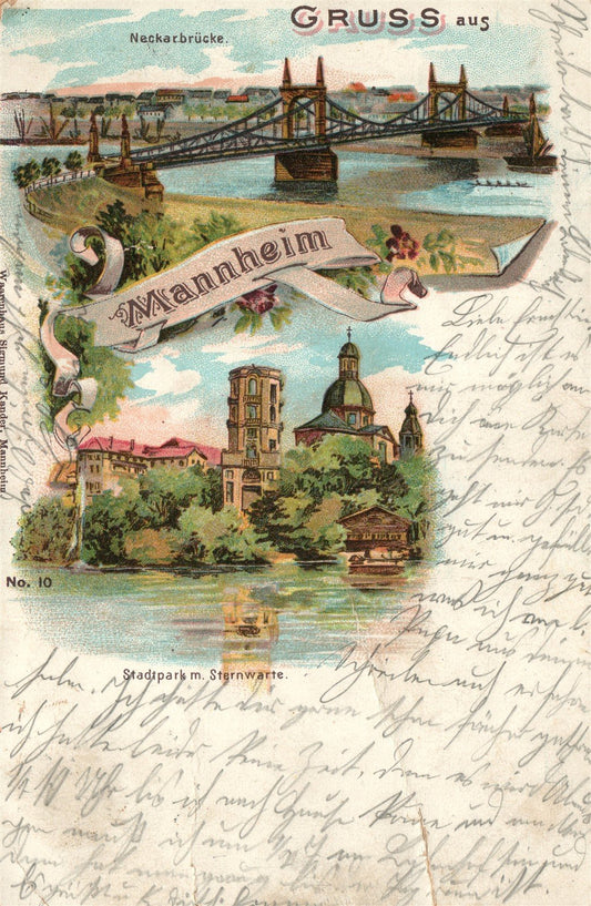 GERMANY MANNHEIM ANTIQUE POSTCARD