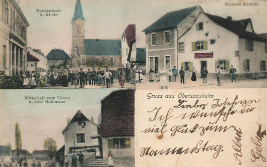 GERMANY OBERSAASHEIM ANTIQUE POSTCARD
