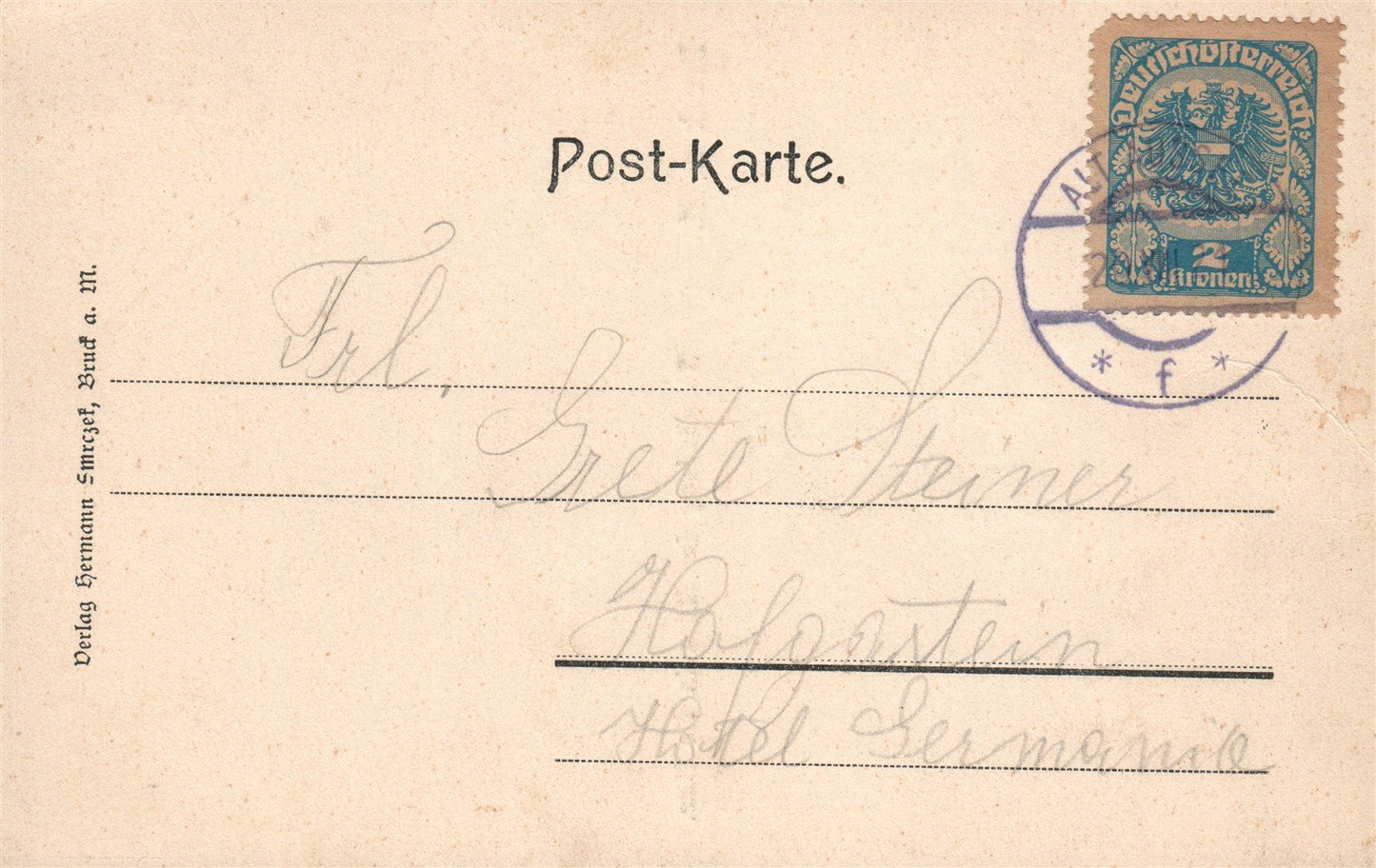 AUSTRIA BRUCK a. M. ANTIQUE POSTCARD