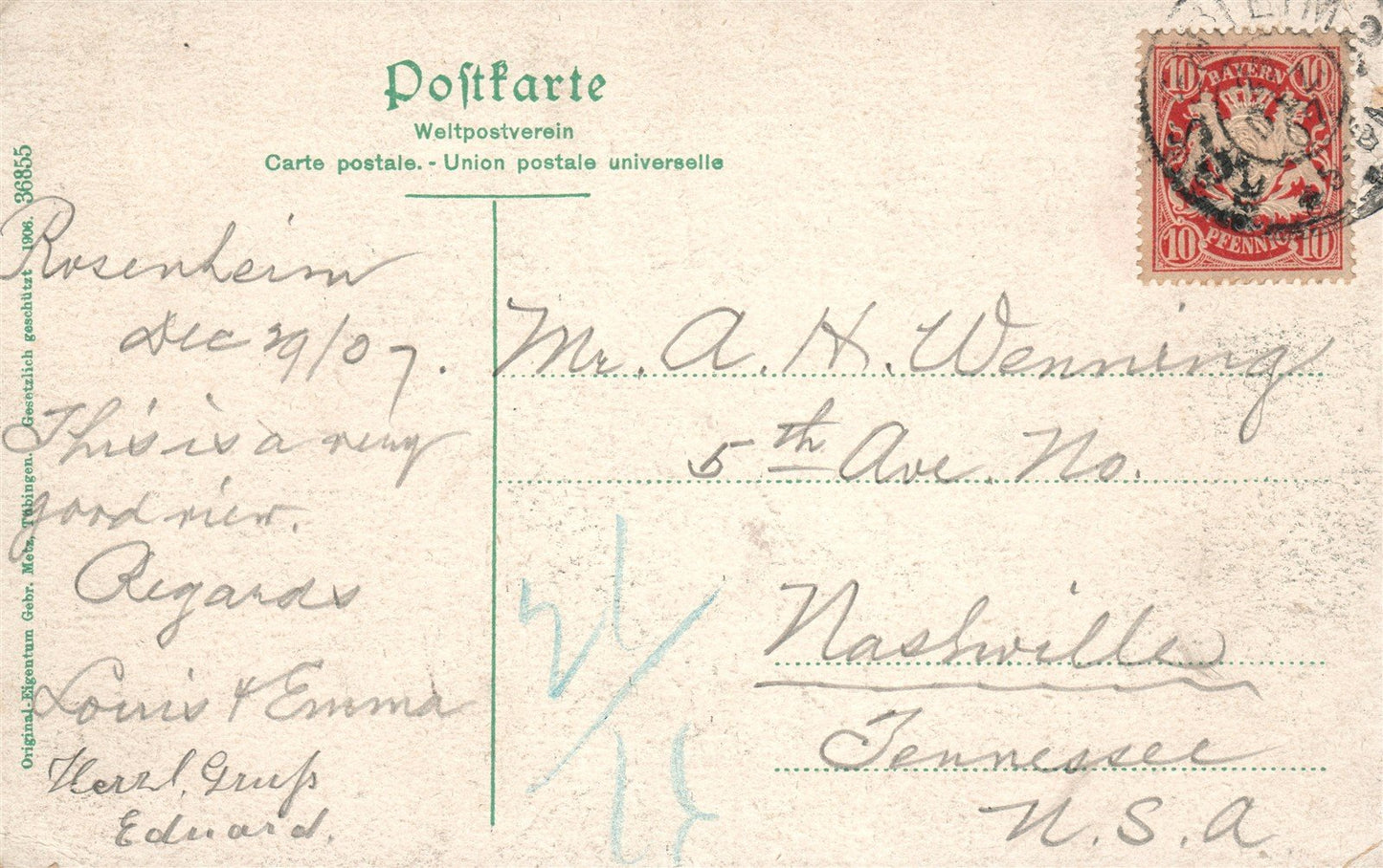 GERMANY ROSENHEIM ANTIQUE POSTCARD