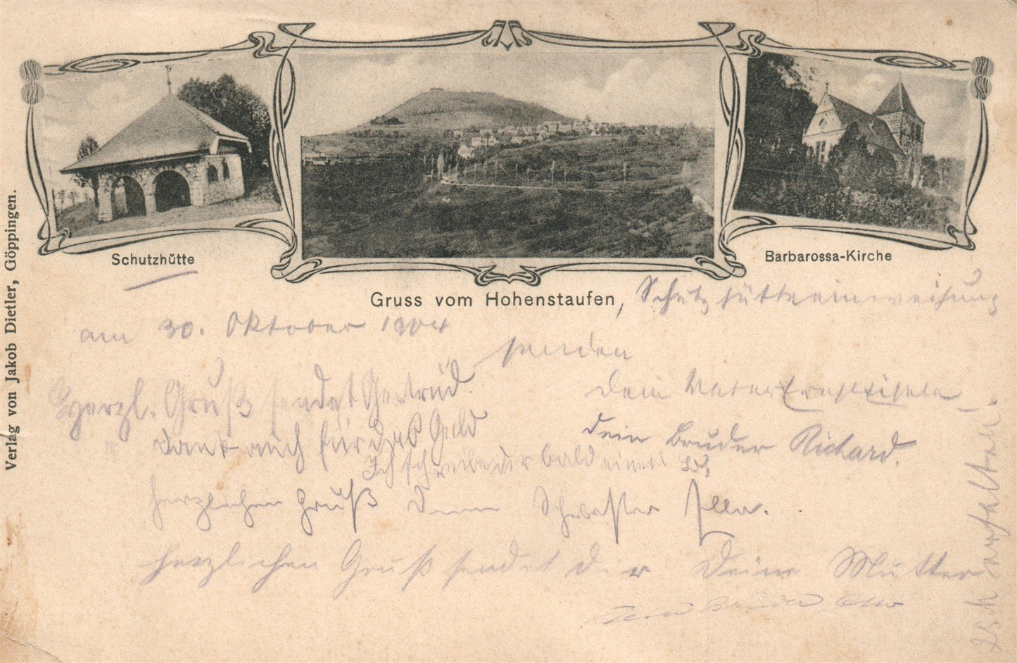 GERMANY HOHENSTAUFEN ANTIQUE POSTCARD