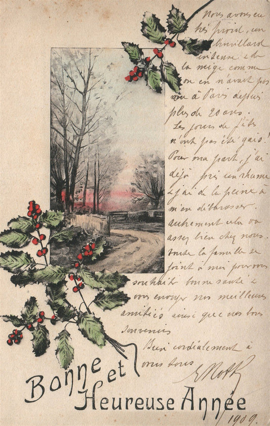FRANCE BONNE et HEUREUSE ANNEE ANTIQUE POSTCARD