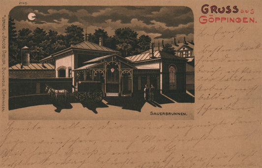 GERMANY GOPPINGEN SAUERBRUNNEN ANTIQUE POSTCARD