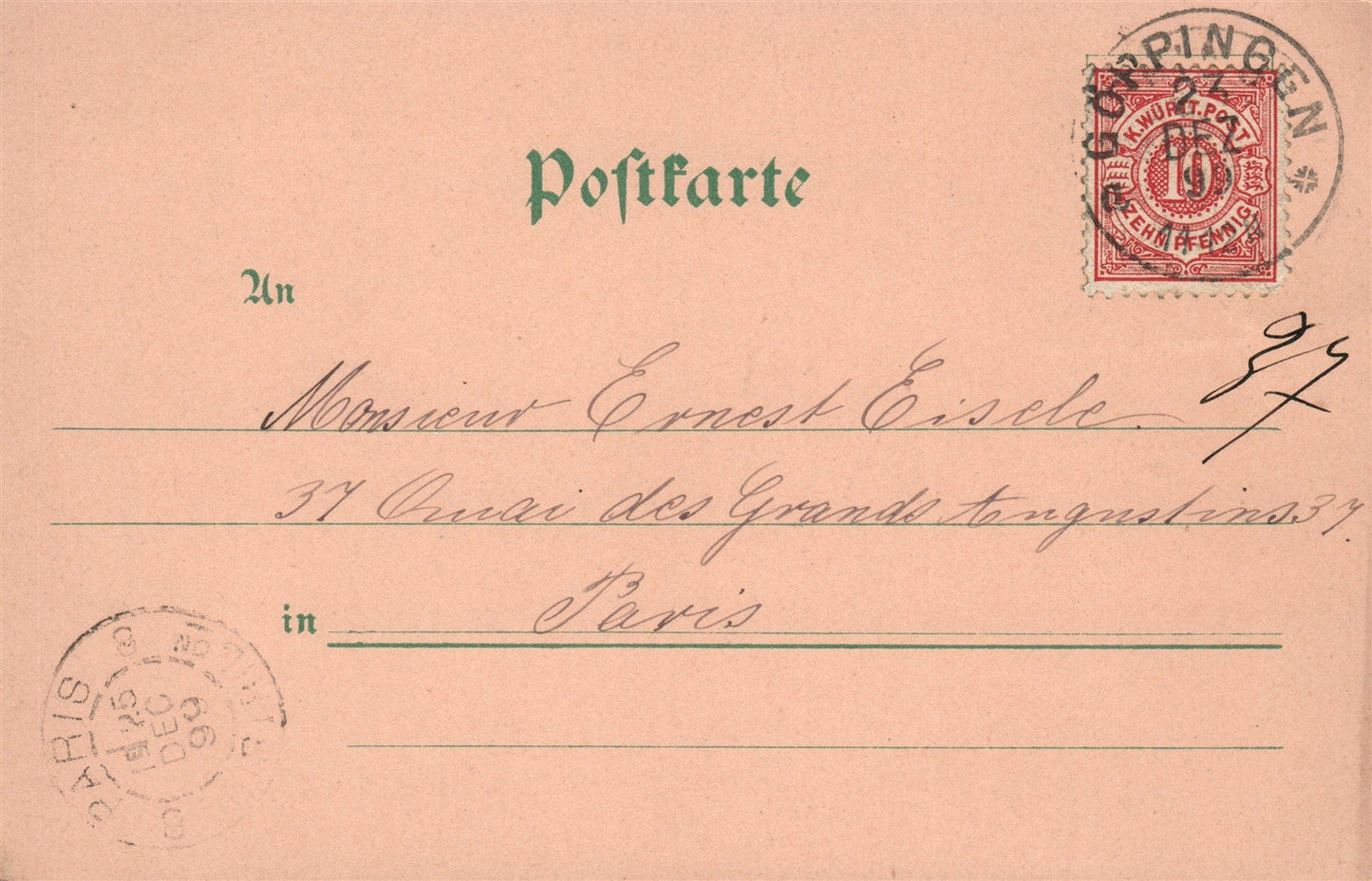 GERMANY GOPPINGEN SAUERBRUNNEN ANTIQUE POSTCARD