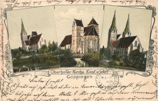 GERMANY GOPPINGEN OBERHOFER KIRCHE ANTIQUE POSTCARD
