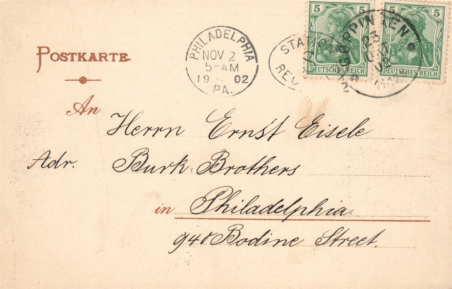 GERMANY GOPPINGEN OBERHOFER KIRCHE ANTIQUE POSTCARD