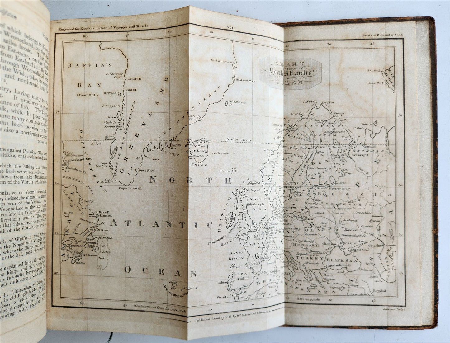1811 GENERAL HISTORY COLLECTION of VOYAGES & TRAVELS R. KERR antique ILLUSTRATED