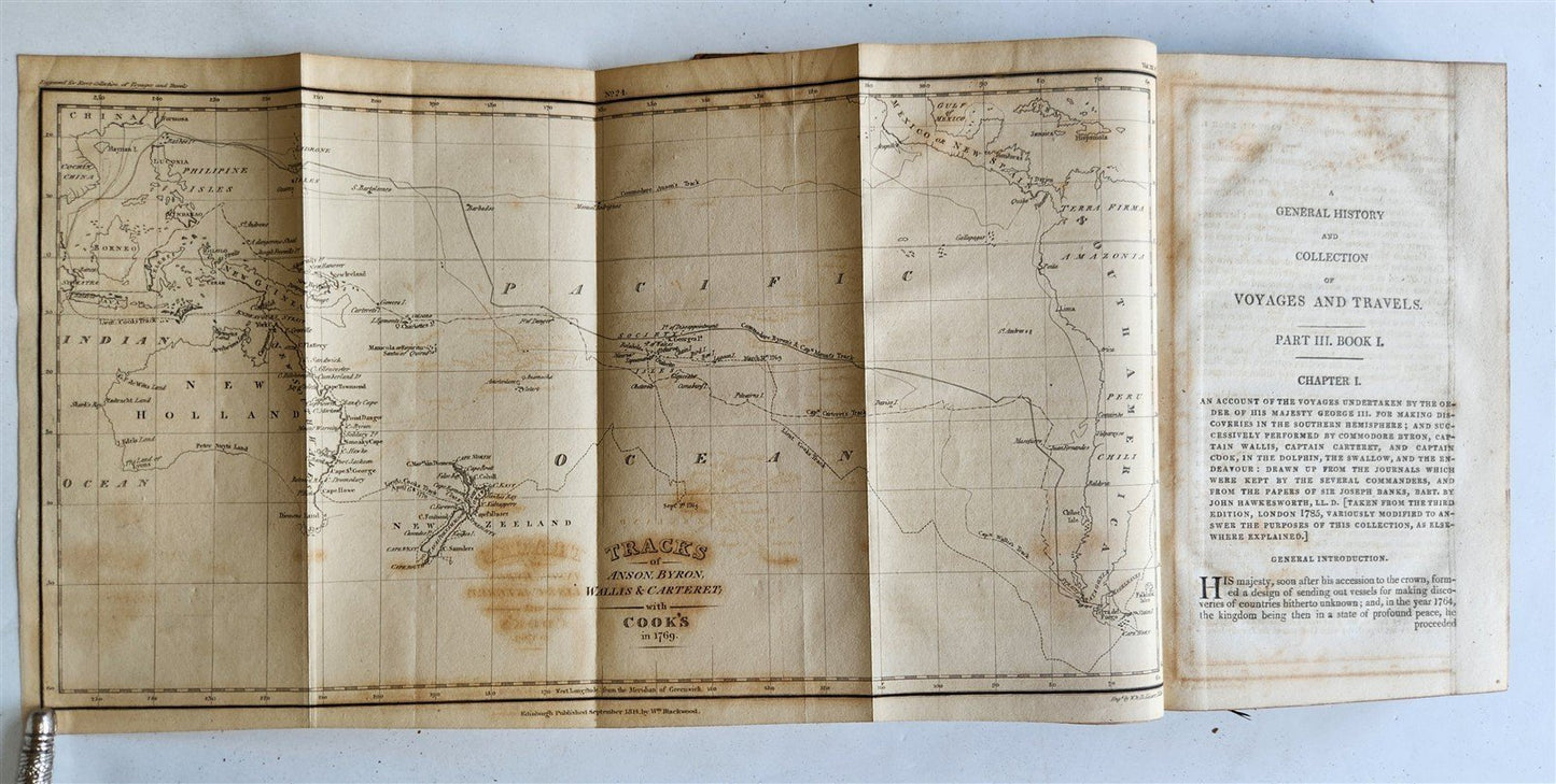 1811 GENERAL HISTORY COLLECTION of VOYAGES & TRAVELS R. KERR antique ILLUSTRATED