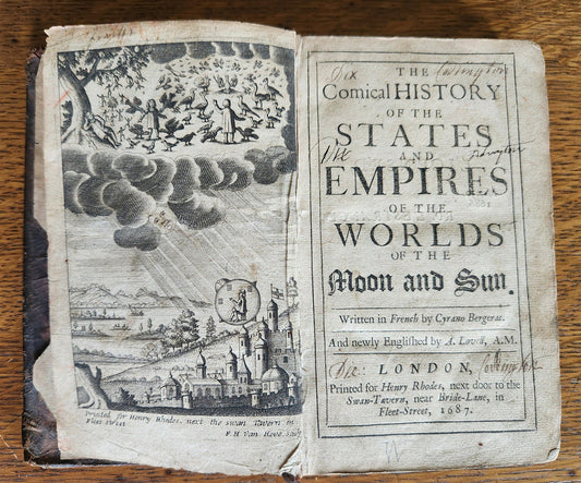 1687 COMICAL HISTORY of STATES & EMPIRES of the WORLDS of the MOON & SUN antique