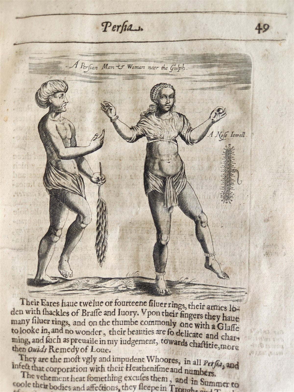 1634 DESCRIPTION of PERSIAN MONARCHY illustrated ANTIQUE in ENGLISH Th.Herbert