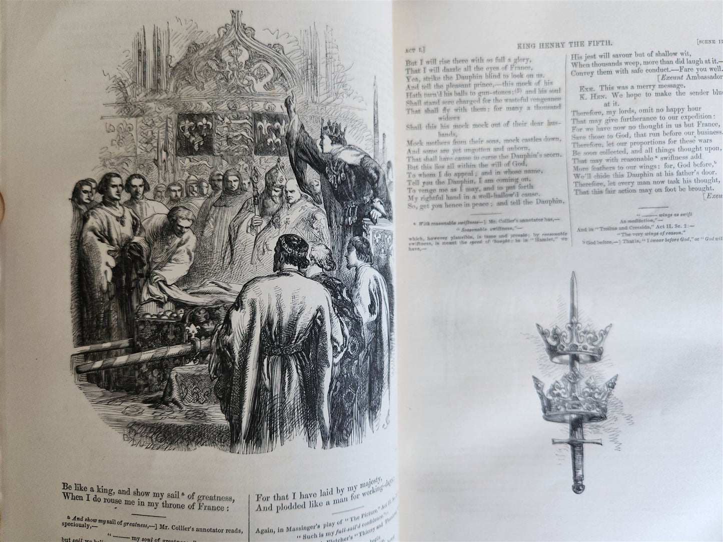 1858 PLAYS of SHAKESPEARE 3 VOLUMES illustrated ANTIQUE in ENGLISH