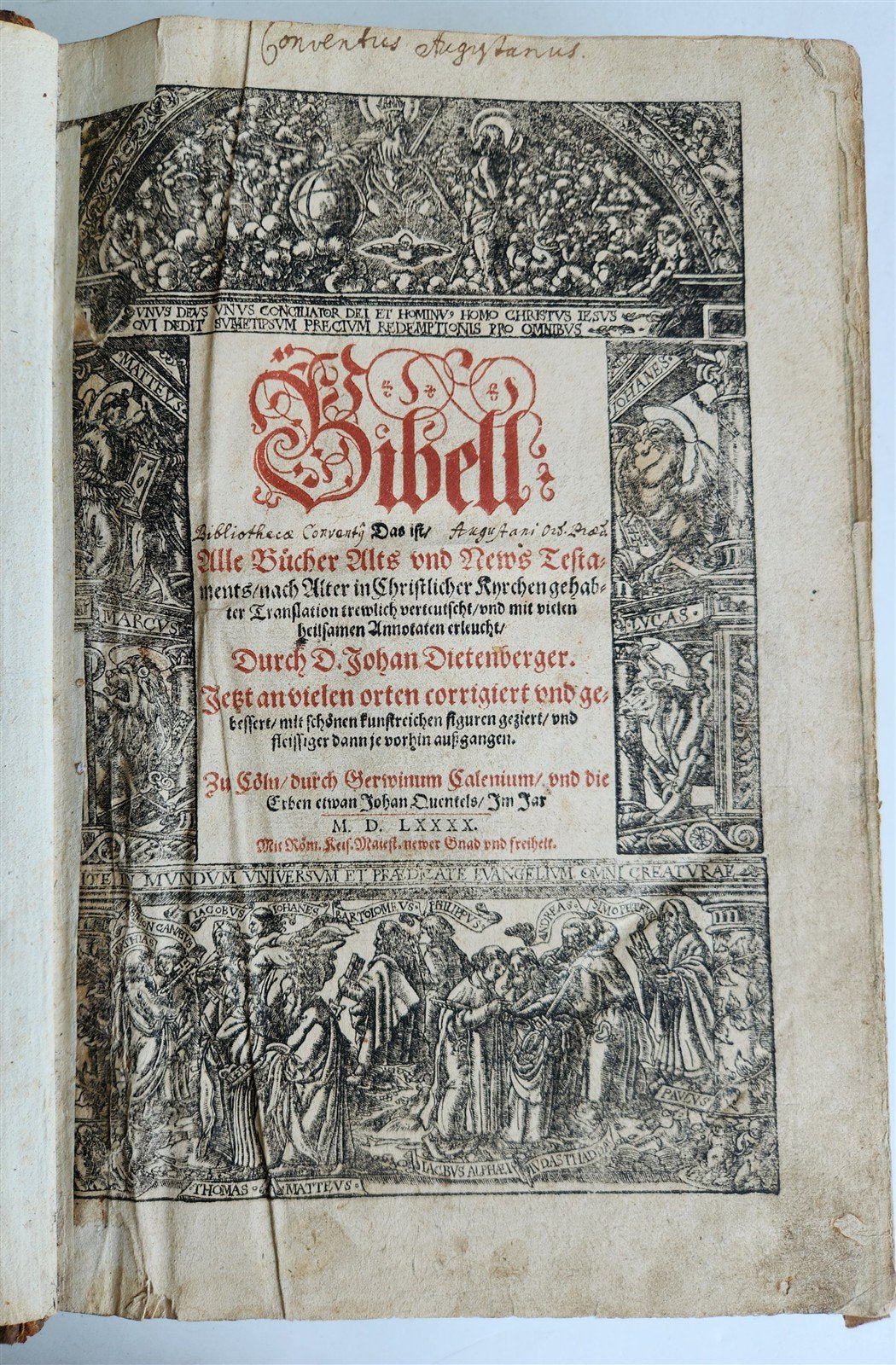 1590 BIBLE in GERMAN ILLUSTRATED by Bocksberger & J. Amman FOLIO antique GERMAN