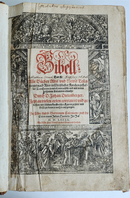 1590 BIBLE in GERMAN ILLUSTRATED by Bocksberger & J. Amman FOLIO antique GERMAN