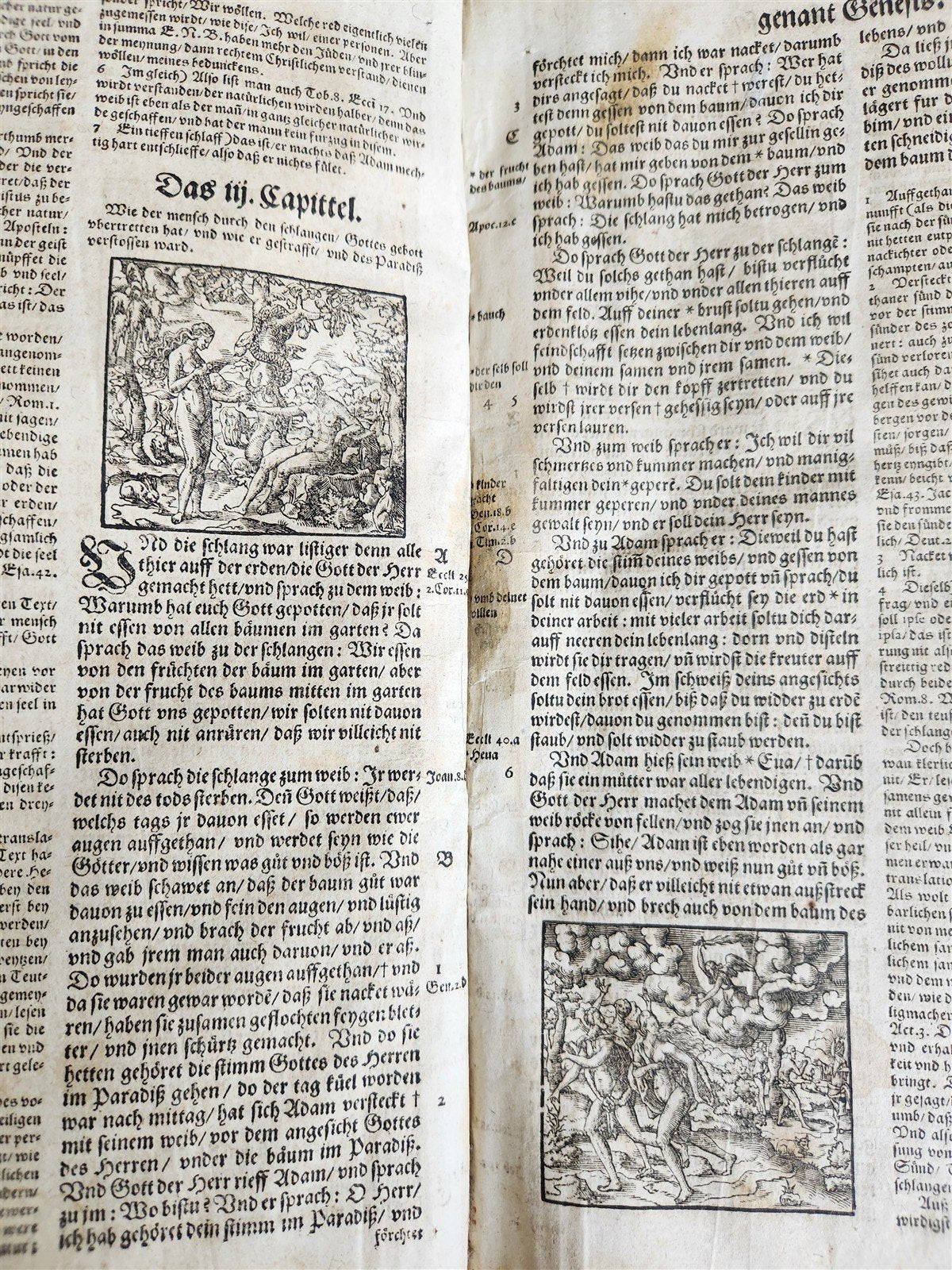1590 BIBLE in GERMAN ILLUSTRATED by Bocksberger & J. Amman FOLIO antique GERMAN