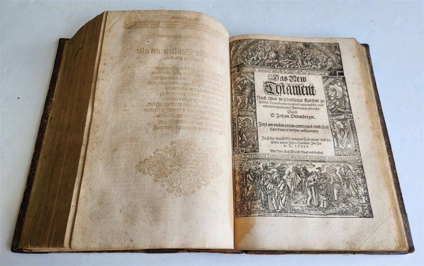 1590 BIBLE in GERMAN ILLUSTRATED by Bocksberger & J. Amman FOLIO antique GERMAN