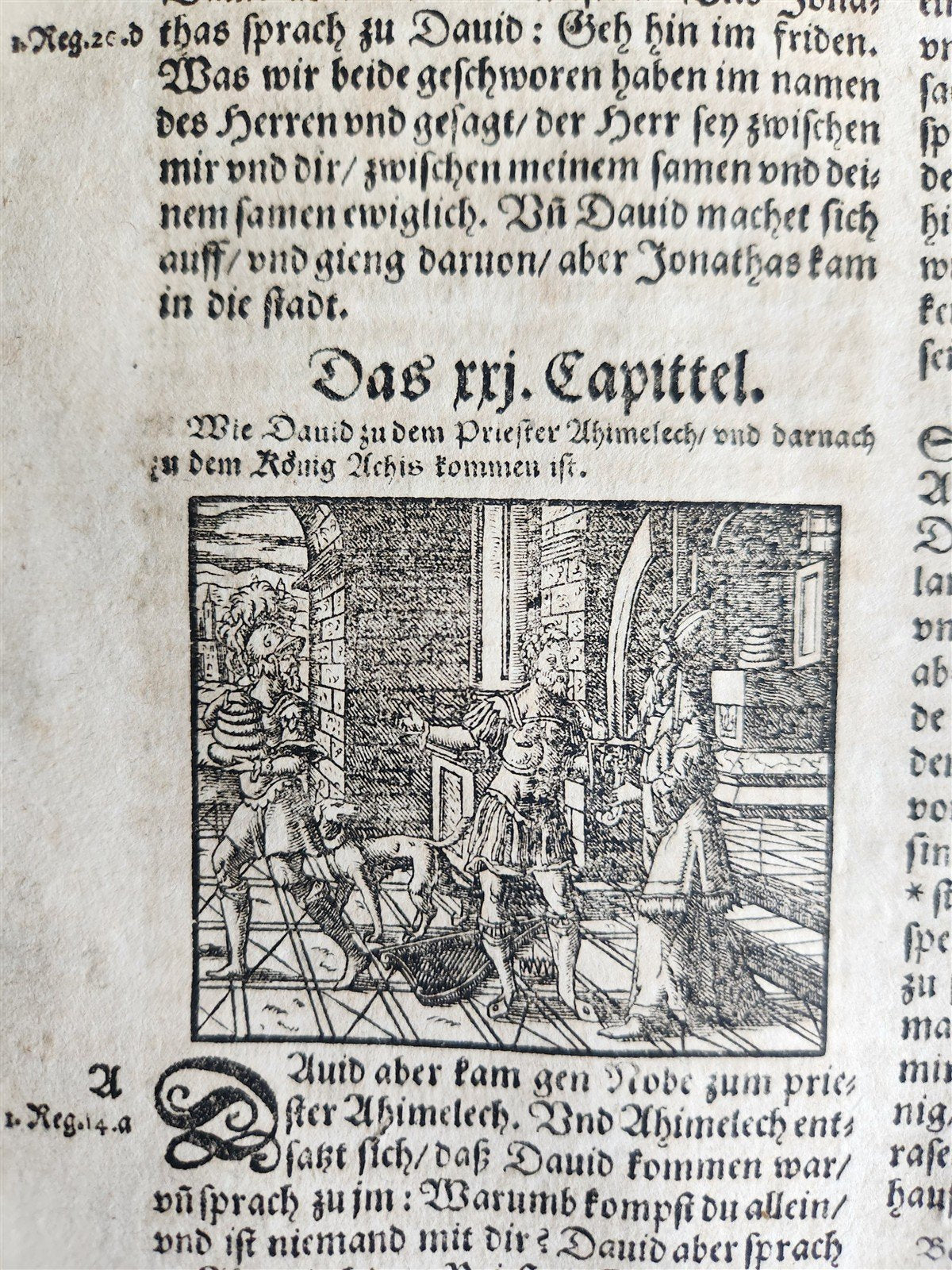 1590 BIBLE in GERMAN ILLUSTRATED by Bocksberger & J. Amman FOLIO antique GERMAN
