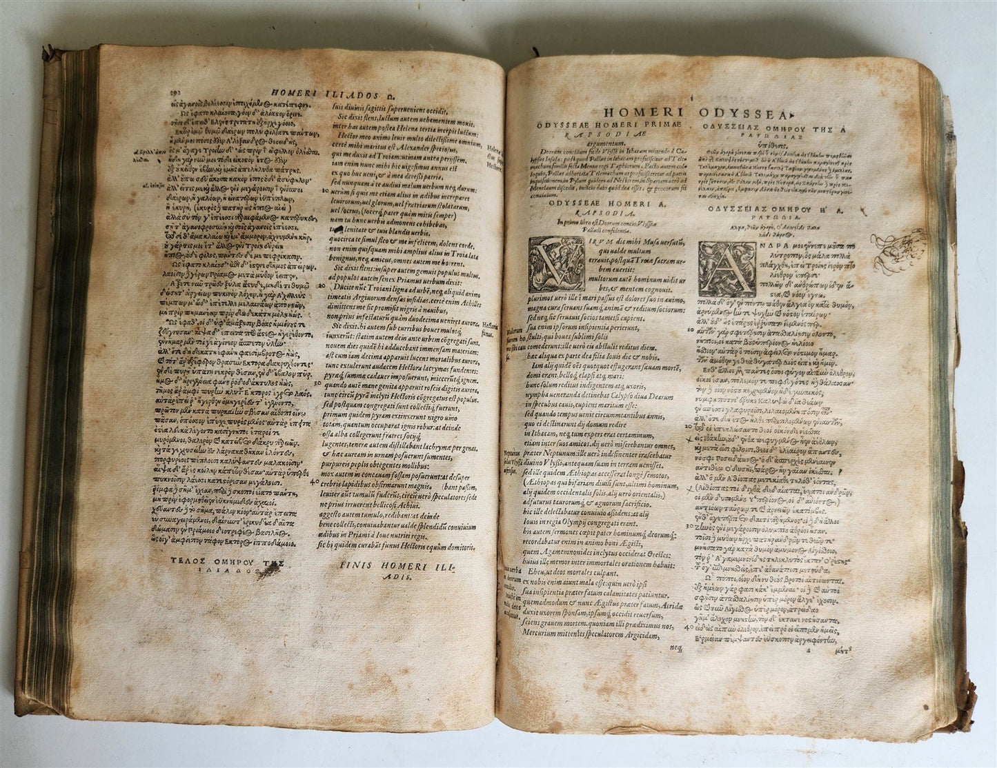 1567 HOMER in GREEK & LATIN FOLIO antique ILIAS ODYSSEA BATRACHOMYOMACHIA HYMNI