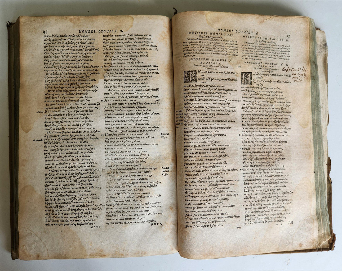 1567 HOMER in GREEK & LATIN FOLIO antique ILIAS ODYSSEA BATRACHOMYOMACHIA HYMNI