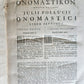1706 Onomasticum Graece & Latine by Julius Pollux 2 FOLIO VOLUMES antique