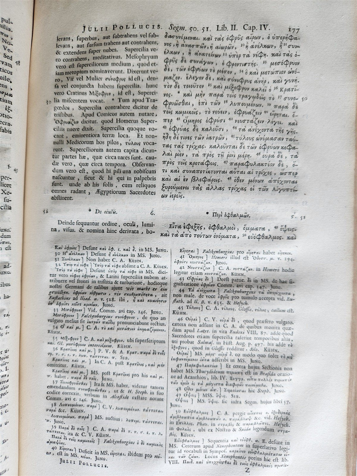 1706 Onomasticum Graece & Latine by Julius Pollux 2 FOLIO VOLUMES antique