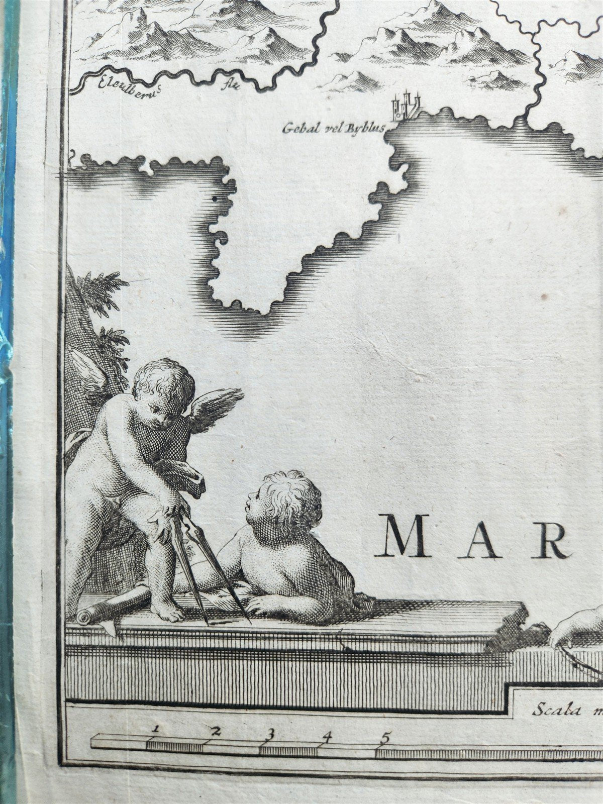 1717 HOLY LAND MAP Jacobus Bonfrerius antique Tabula Geographica Terrae Sanctae