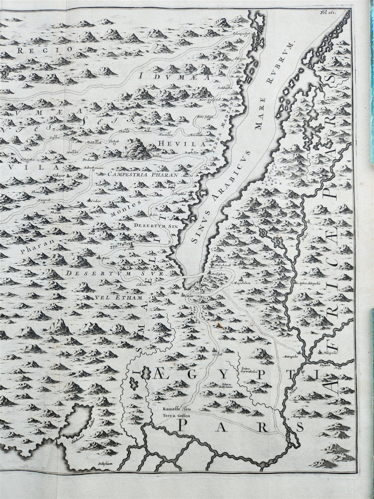 1717 HOLY LAND MAP Jacobus Bonfrerius antique Tabula Geographica Terrae Sanctae
