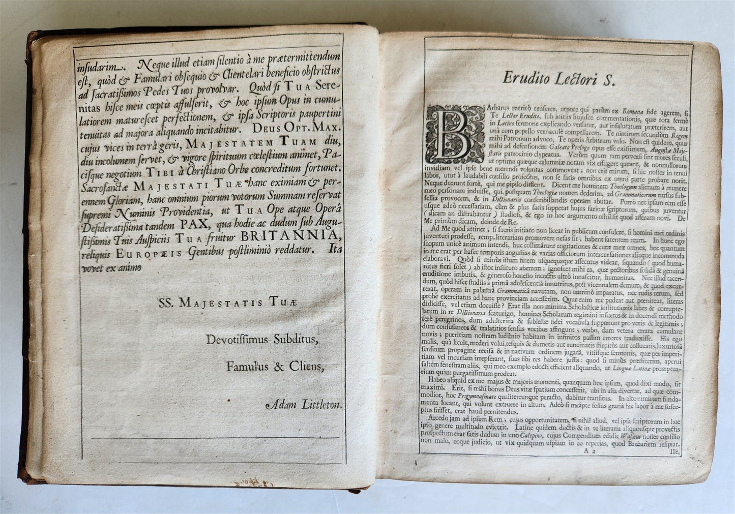 1678 LATIN DICTIONARY London ILLUSTRATED w/ MAPS antique