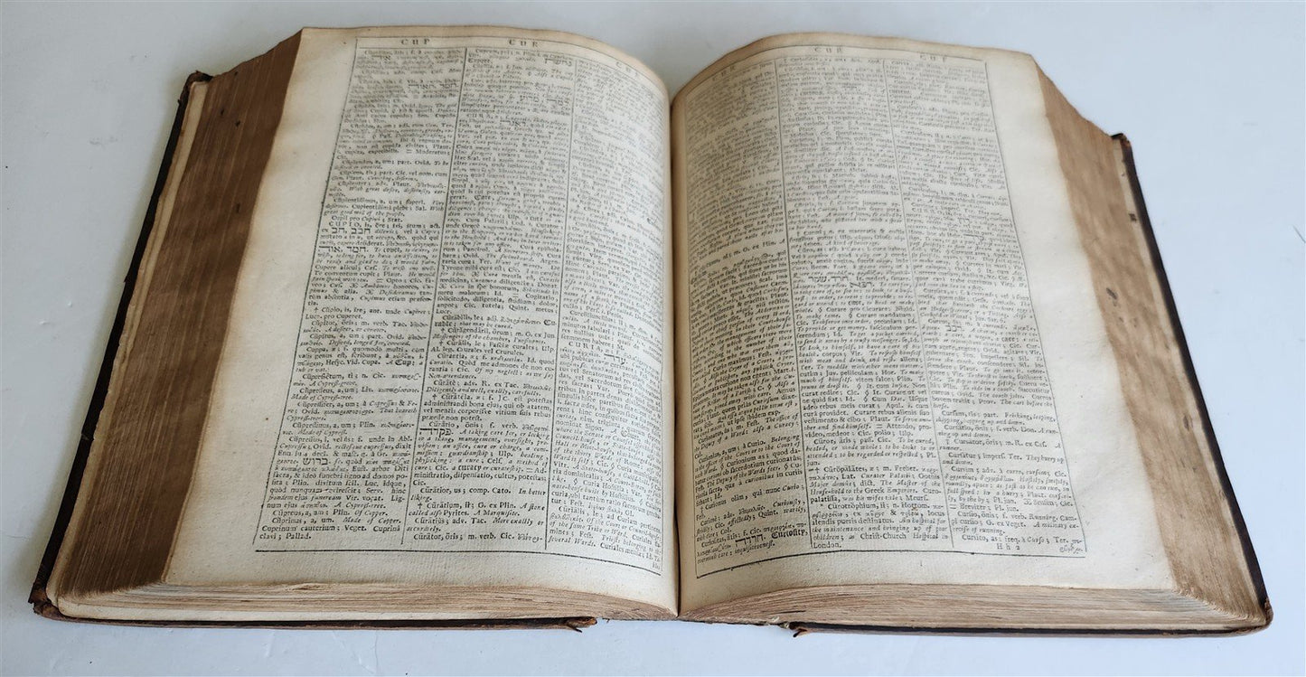 1678 LATIN DICTIONARY London ILLUSTRATED w/ MAPS antique