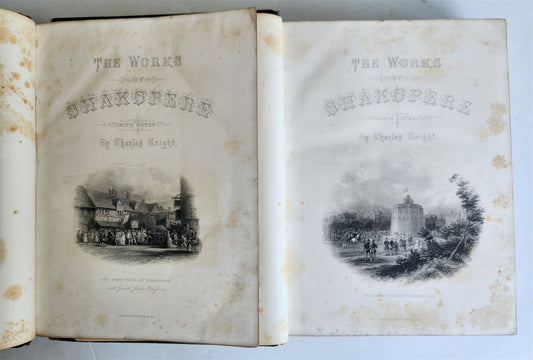 1870s WORKS of SHARSPEARE 2 volumes ILLUSTRATED IMPERIAL EDITION antique