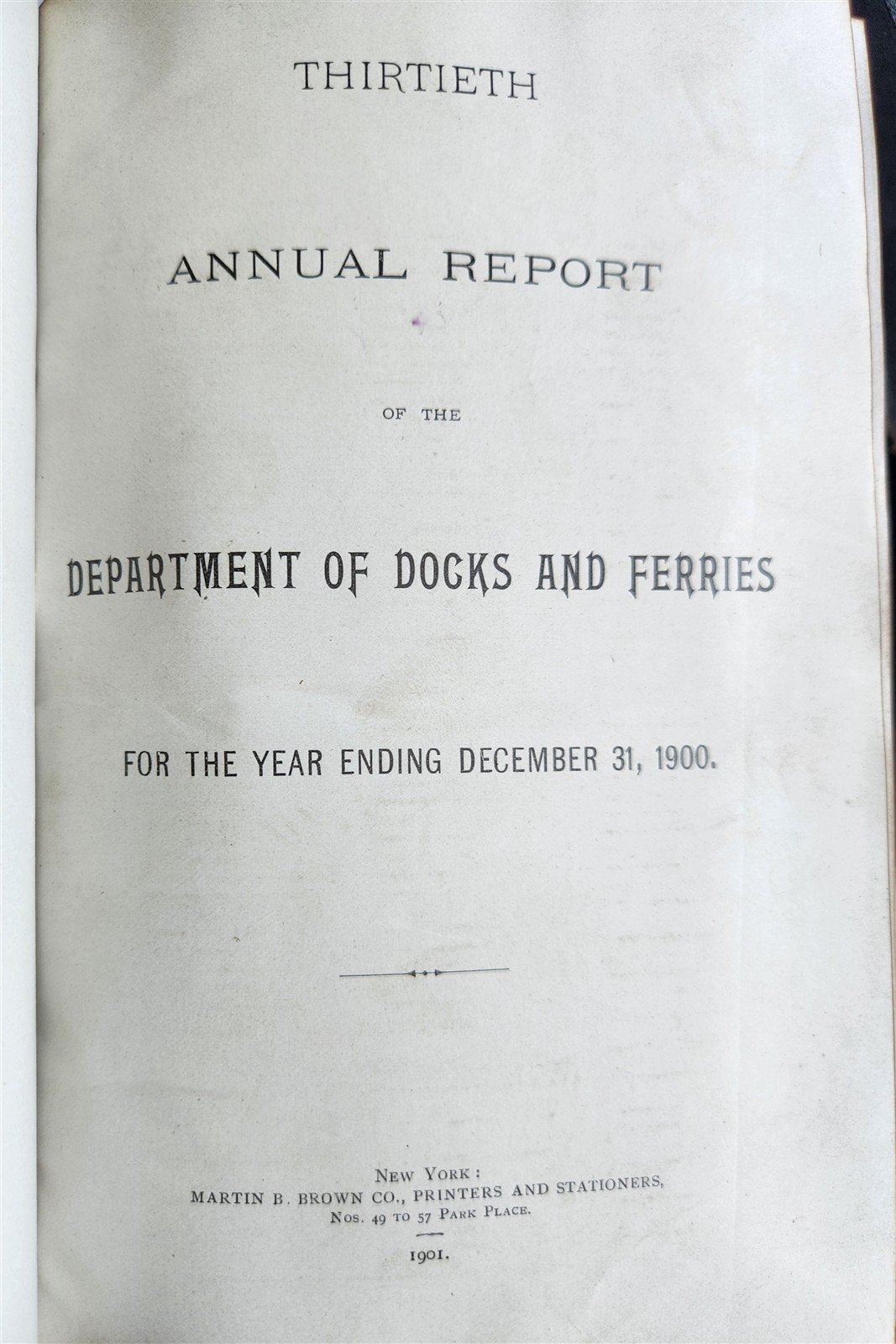 1897-1901 DEPARTMENT of DOCKS & FERRIES of NEW YORK REPORTS 6 VOLUMES antique