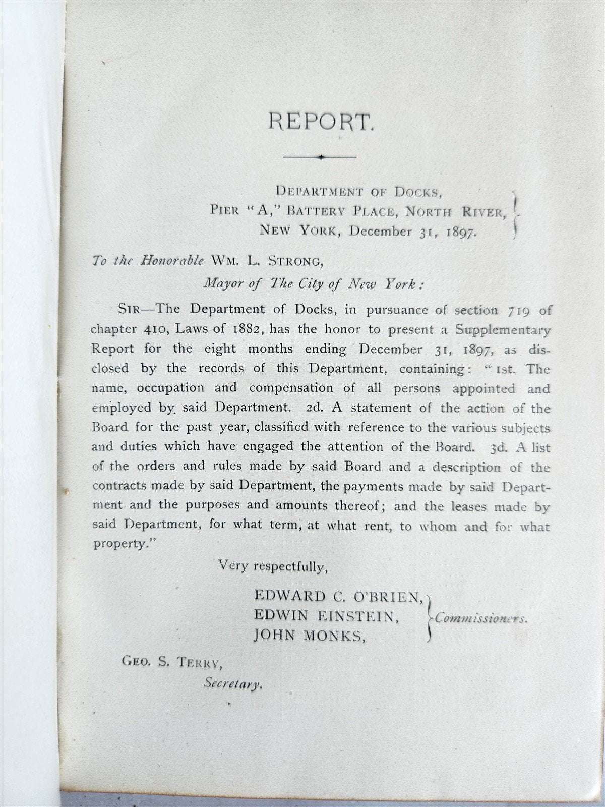 1897-1901 DEPARTMENT of DOCKS & FERRIES of NEW YORK REPORTS 6 VOLUMES antique
