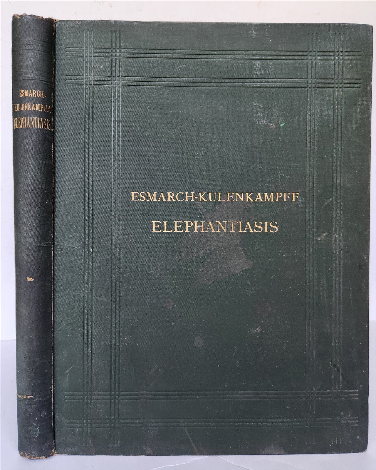 1885 ELEPHANTIASIS antique ILLUSTRATED FOLIO in GERMAN by Esmarch & Kulenkampff
