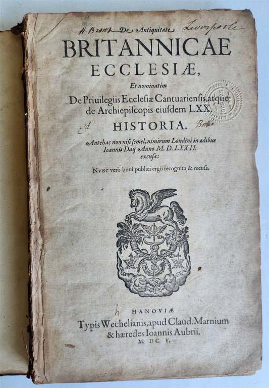 1605 HISTORY of ENGLISH CHURCH antique FOLIO w/ WOODCUTS