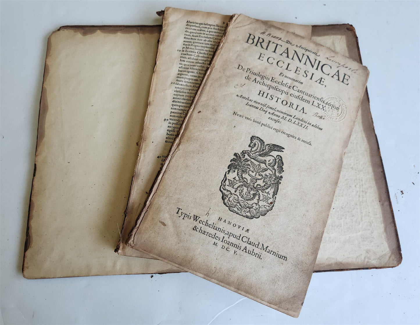 1605 HISTORY of ENGLISH CHURCH antique FOLIO w/ WOODCUTS