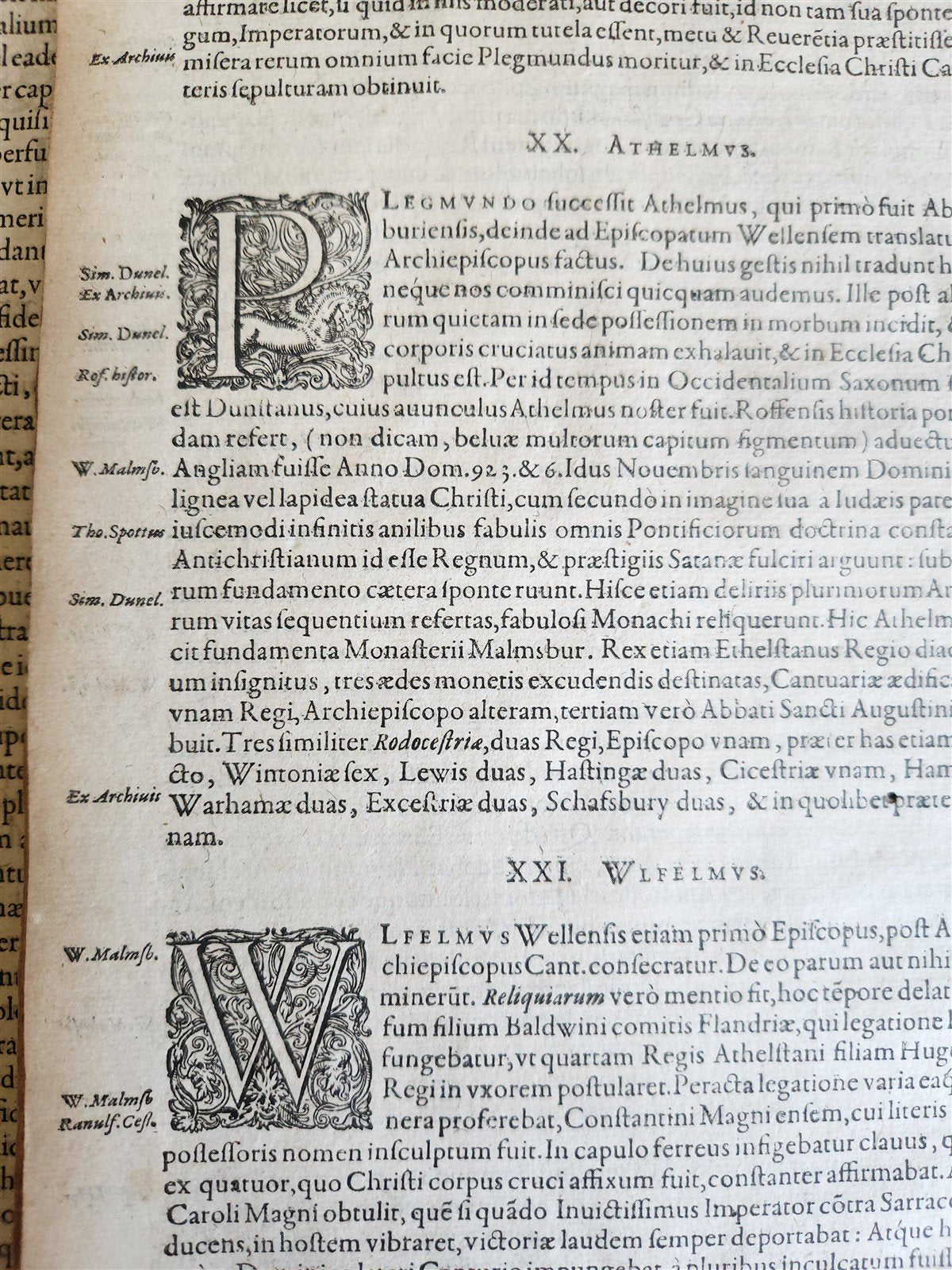 1605 HISTORY of ENGLISH CHURCH antique FOLIO w/ WOODCUTS