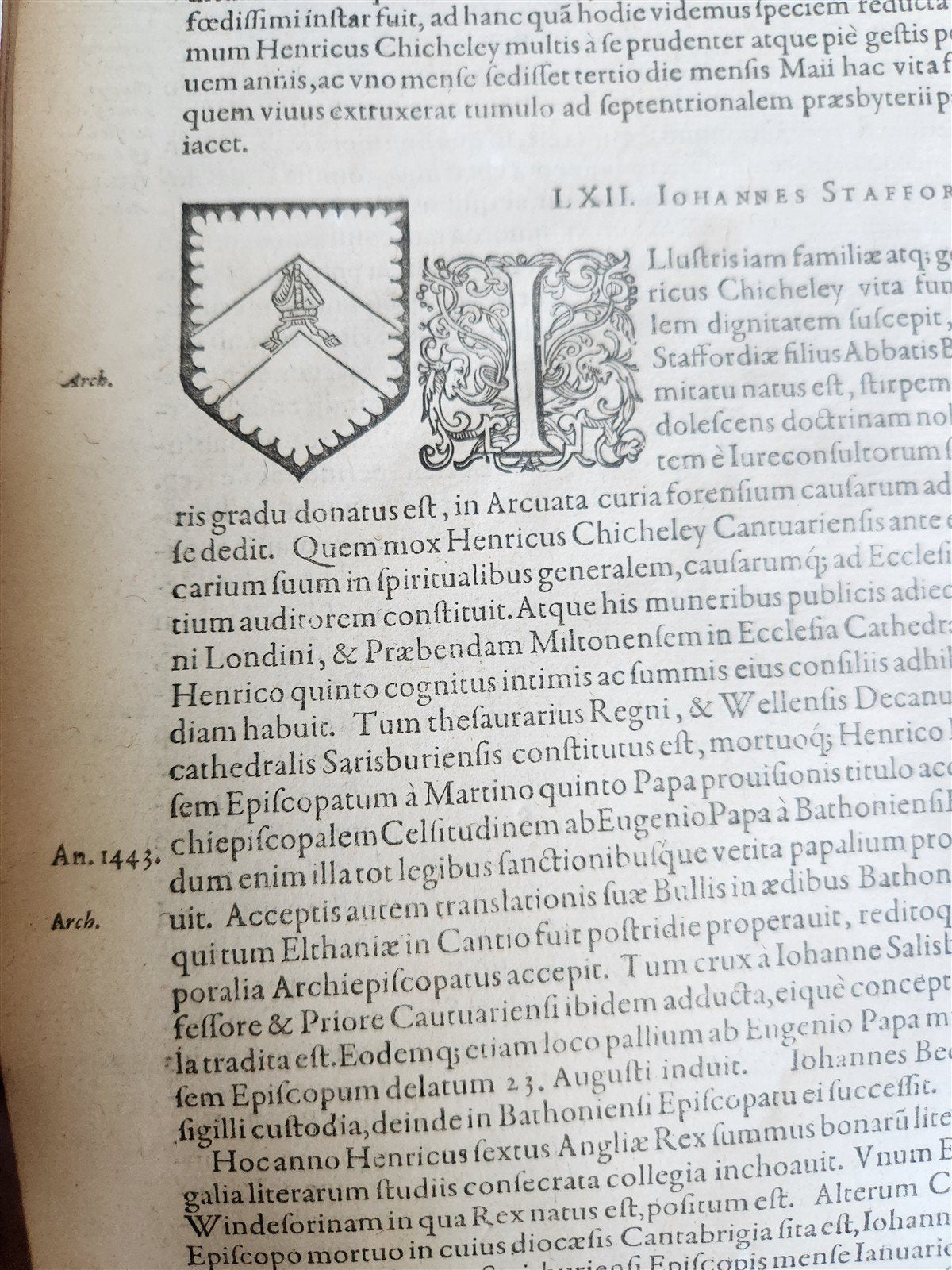 1605 HISTORY of ENGLISH CHURCH antique FOLIO w/ WOODCUTS
