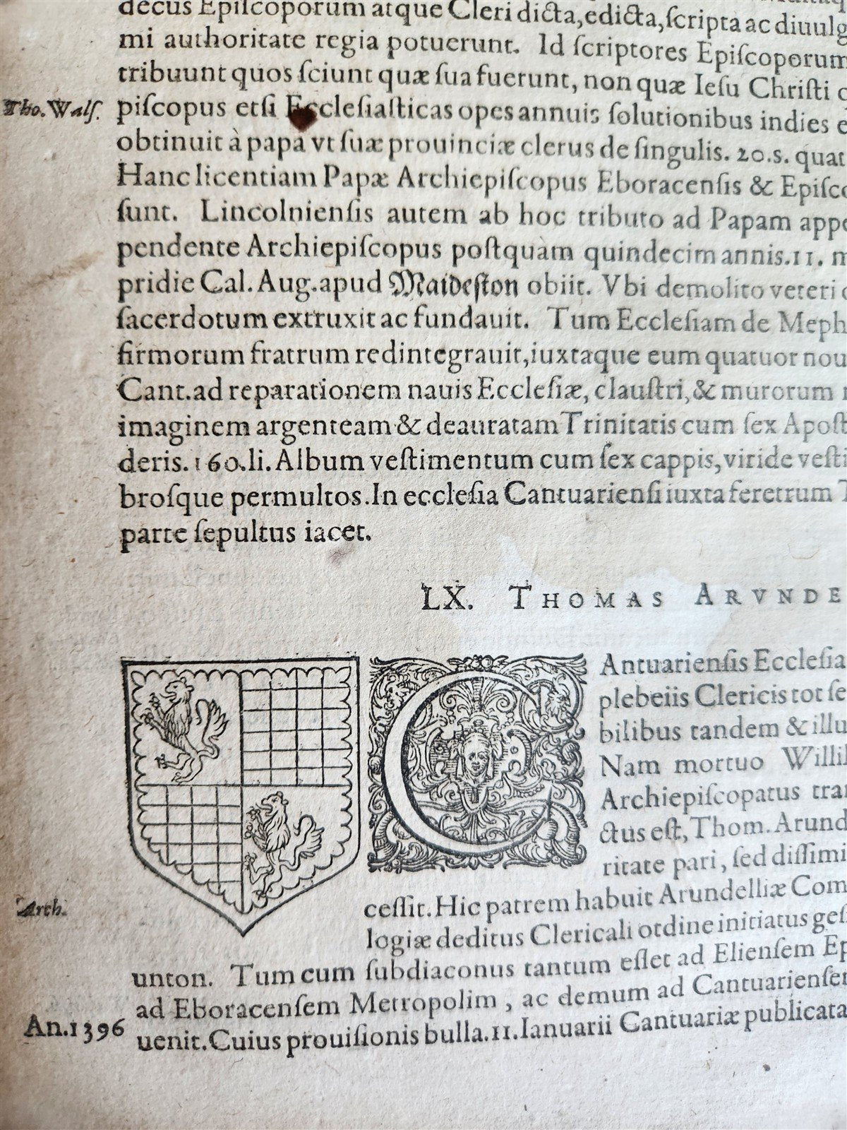 1605 HISTORY of ENGLISH CHURCH antique FOLIO w/ WOODCUTS