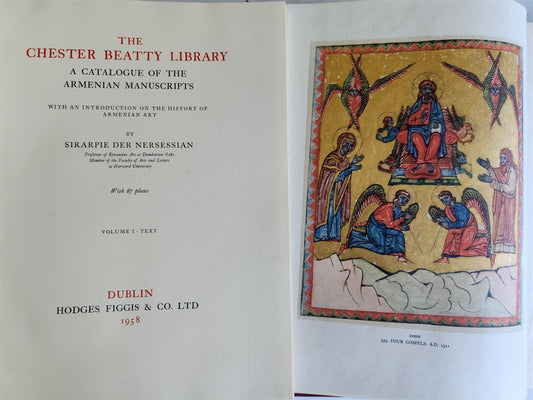 1958 ARMENIAN MANUSCRIPTS CATALOG Chester Beatty Library antique 2 FOLIO VOLUMES