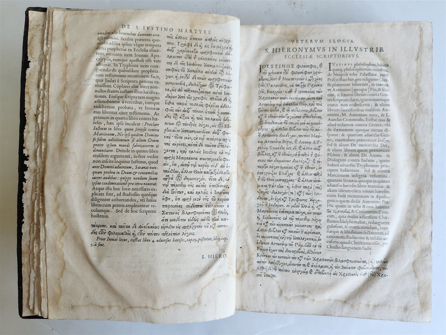1615 Sancti IUSTIANI PHILOSOPHI et MARTYRIS OPERA antique FOLIO in GREEK & LATIN