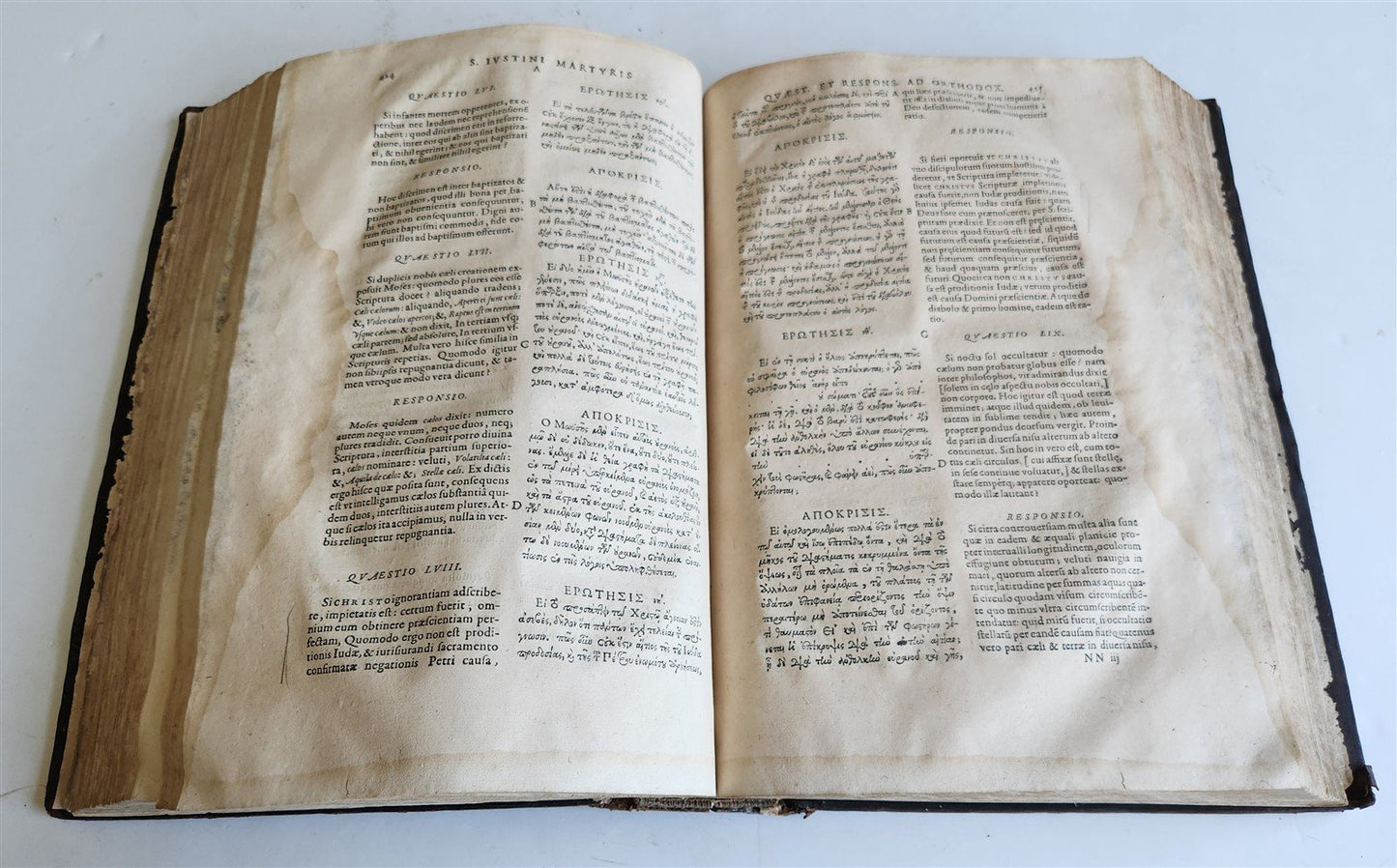 1615 Sancti IUSTIANI PHILOSOPHI et MARTYRIS OPERA antique FOLIO in GREEK & LATIN