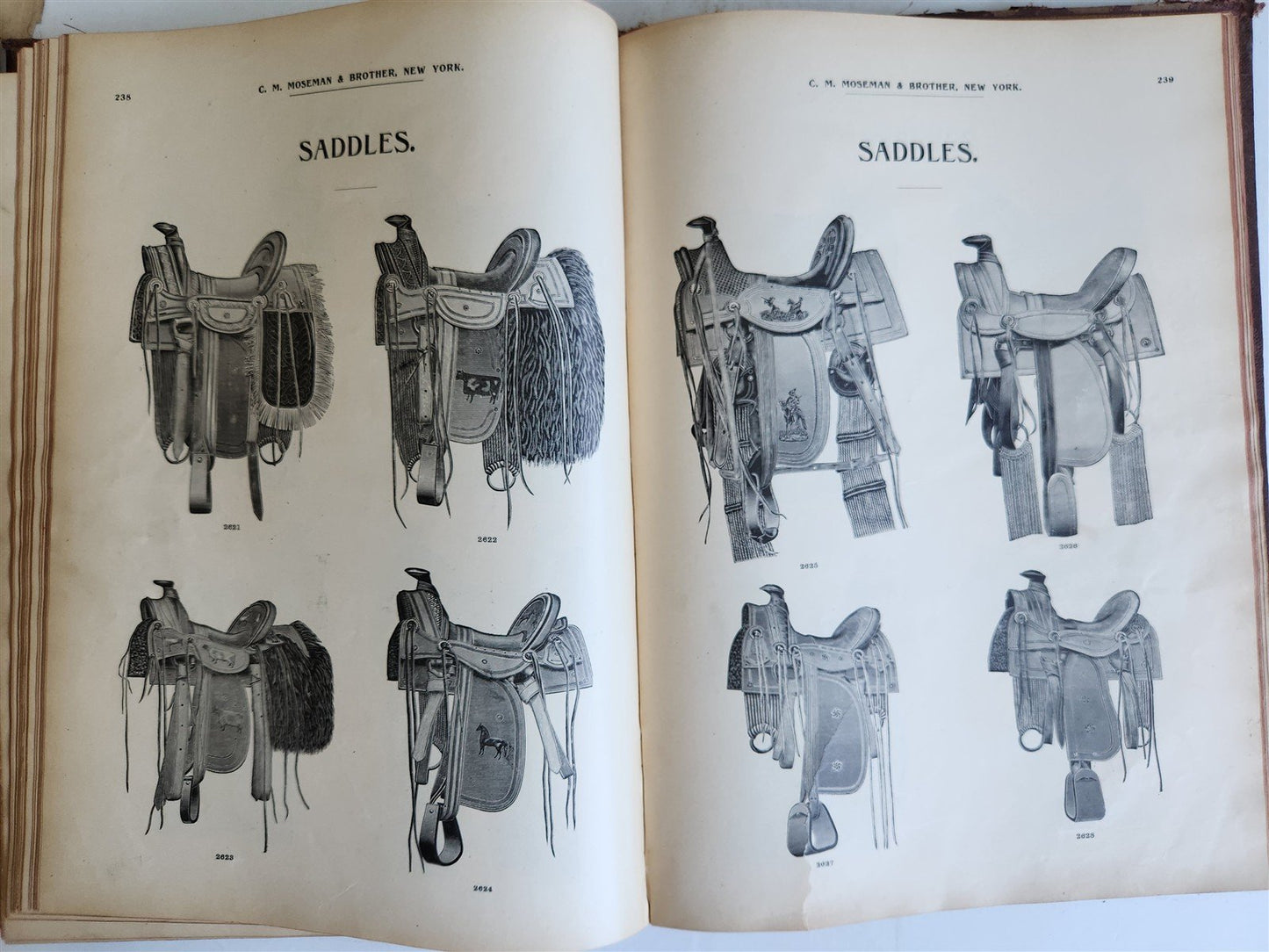 1890 MOSEMAN'S EQUESTRIAN TRADE CATALOG antique ILLUSTRATED FOLIO Americana