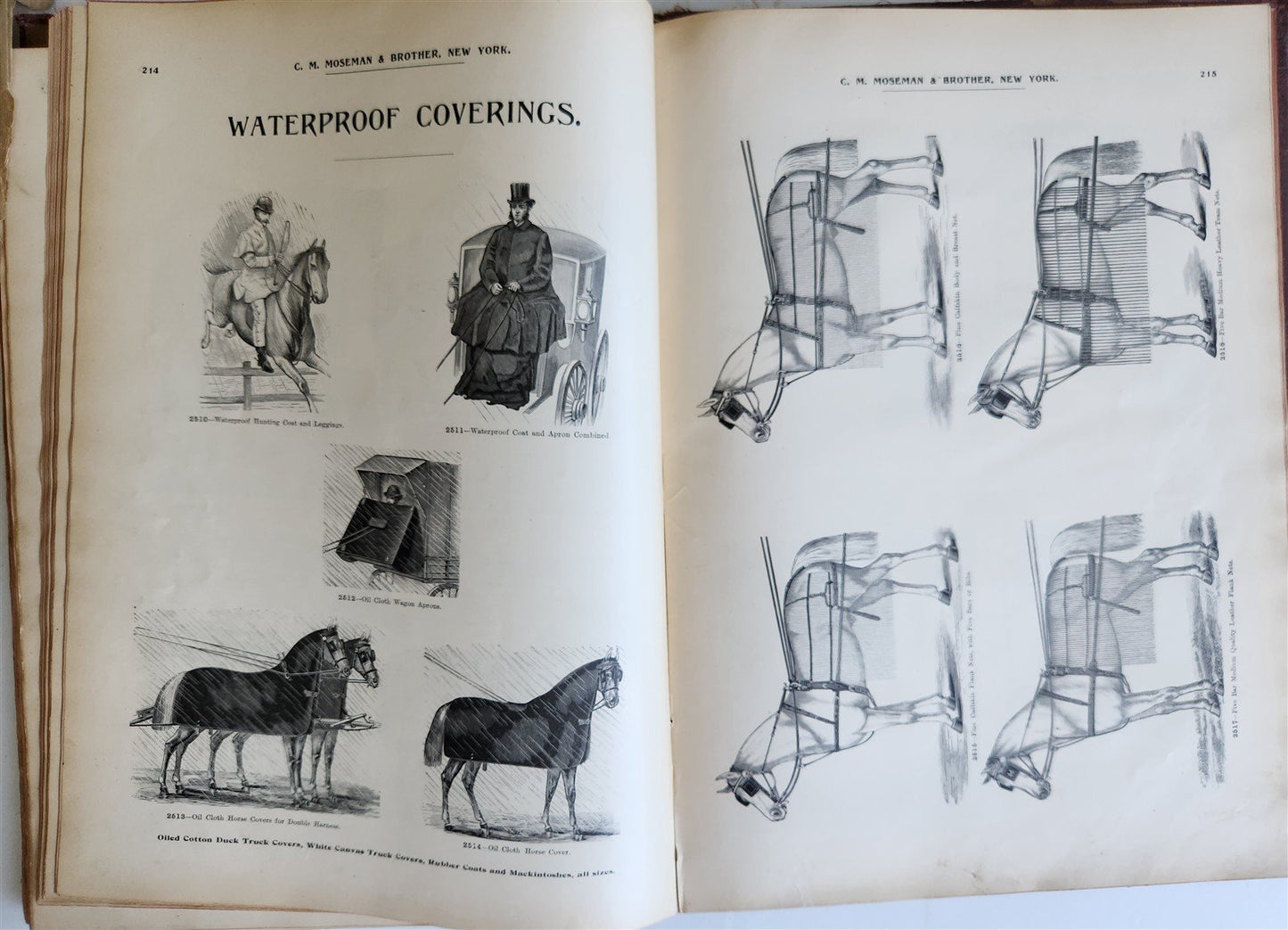 1890 MOSEMAN'S EQUESTRIAN TRADE CATALOG antique ILLUSTRATED FOLIO Americana