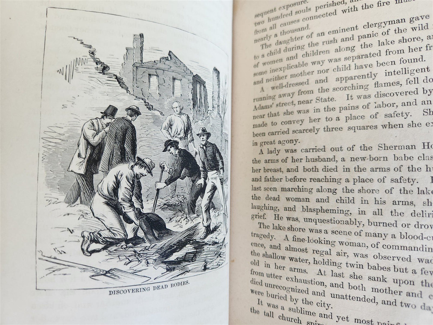 1873 FIGHTING FIRE GREAT FIRES of HISTORY by William Fowler antique ILLUSTRATED