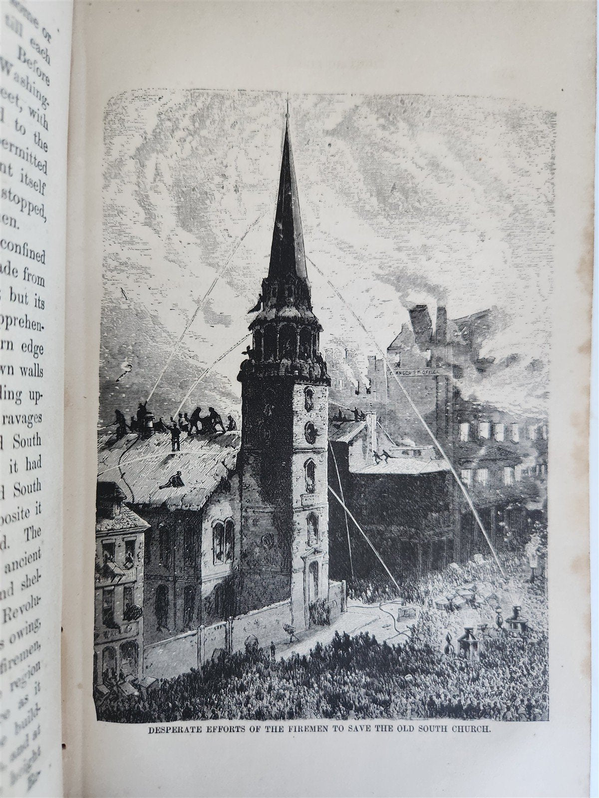 1873 FIGHTING FIRE GREAT FIRES of HISTORY by William Fowler antique ILLUSTRATED