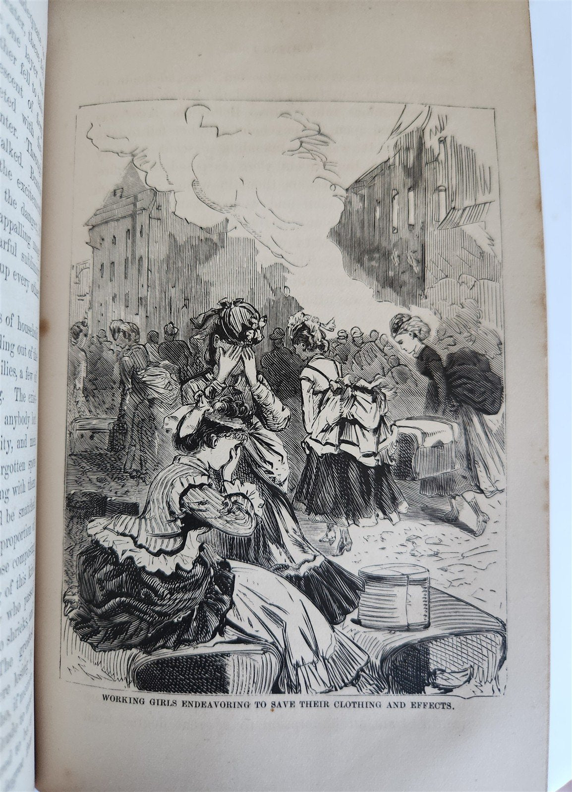 1873 FIGHTING FIRE GREAT FIRES of HISTORY by William Fowler antique ILLUSTRATED