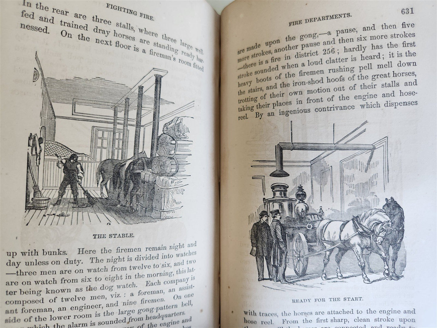 1873 FIGHTING FIRE GREAT FIRES of HISTORY by William Fowler antique ILLUSTRATED