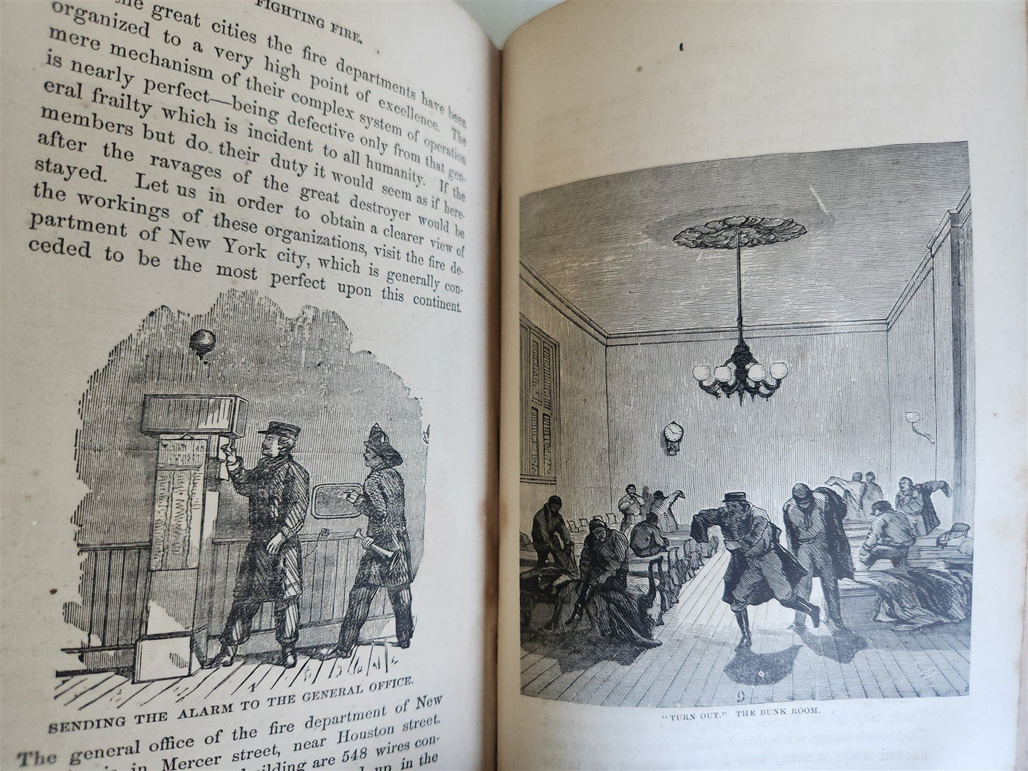 1873 FIGHTING FIRE GREAT FIRES of HISTORY by William Fowler antique ILLUSTRATED