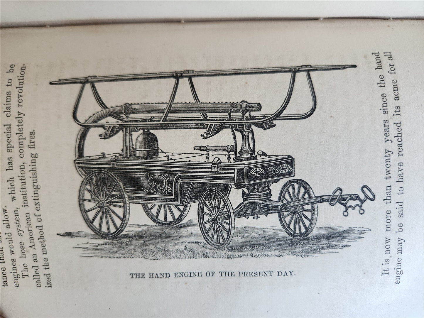 1873 FIGHTING FIRE GREAT FIRES of HISTORY by William Fowler antique ILLUSTRATED