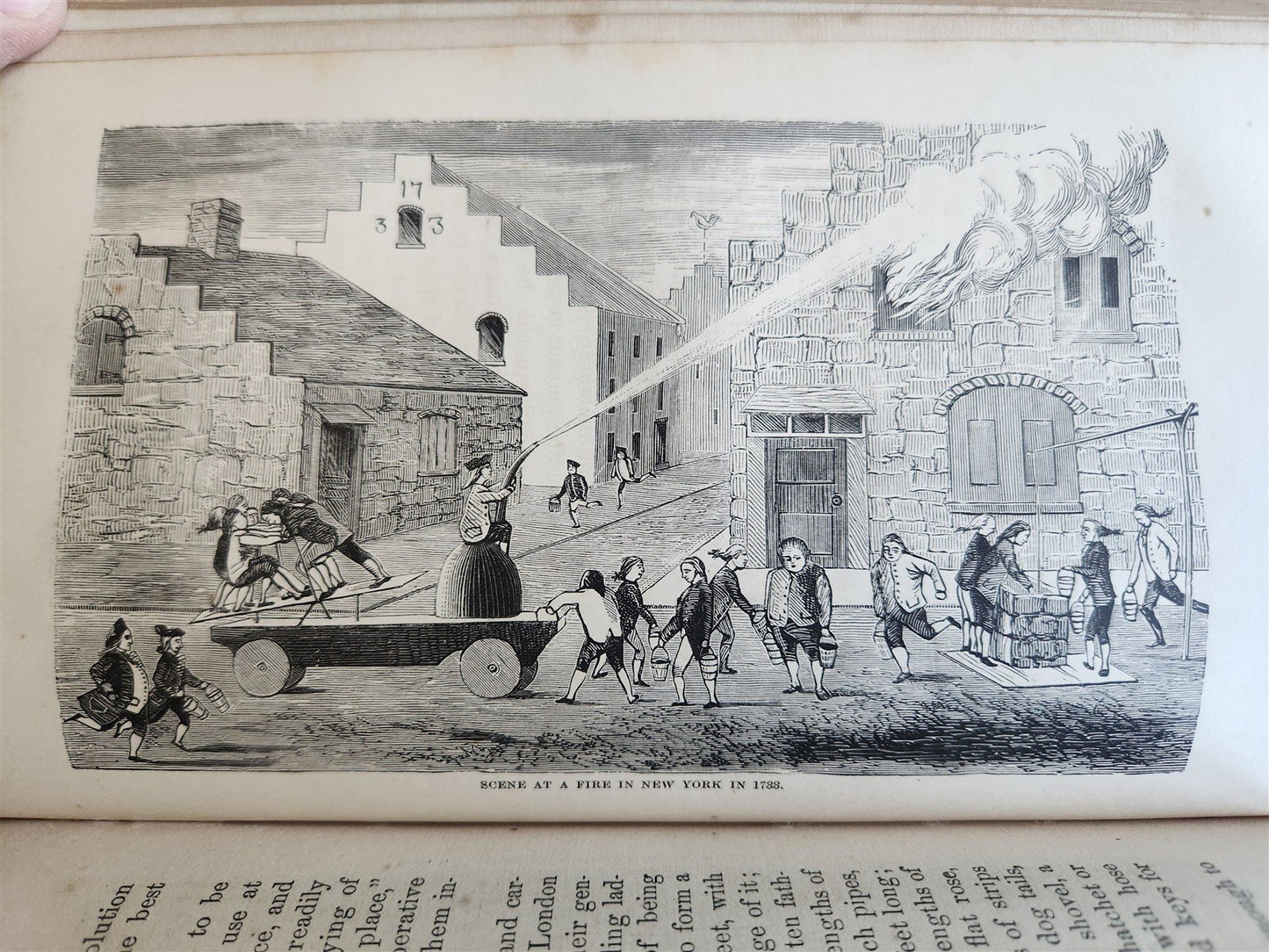 1873 FIGHTING FIRE GREAT FIRES of HISTORY by William Fowler antique ILLUSTRATED